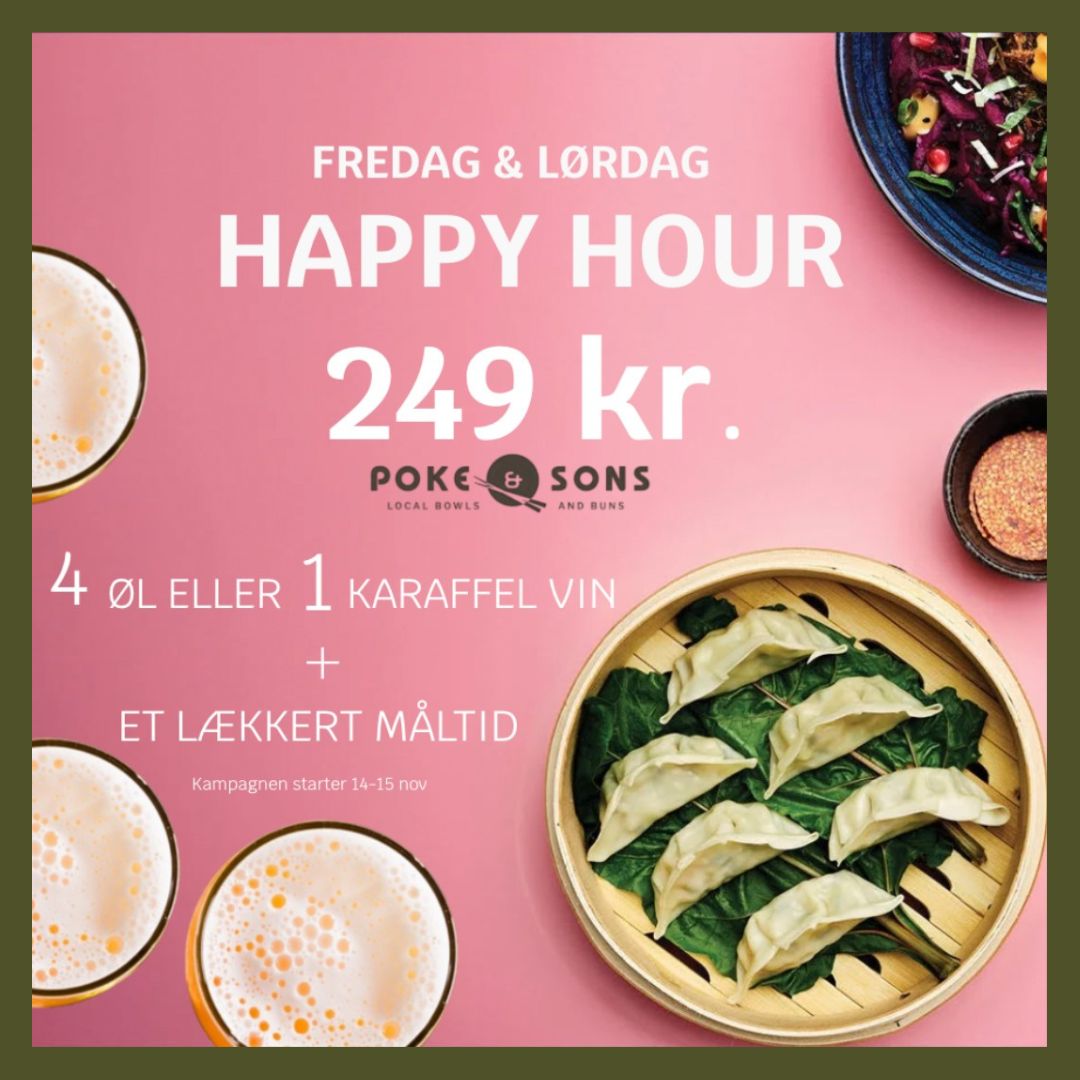 Poke & Sons inviterer til happy hour! | Amager Centret